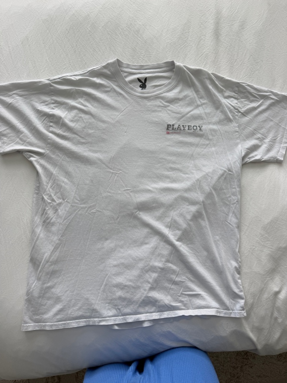 PLAYBOY White Short Sleeve Tee with Small Chest Logo